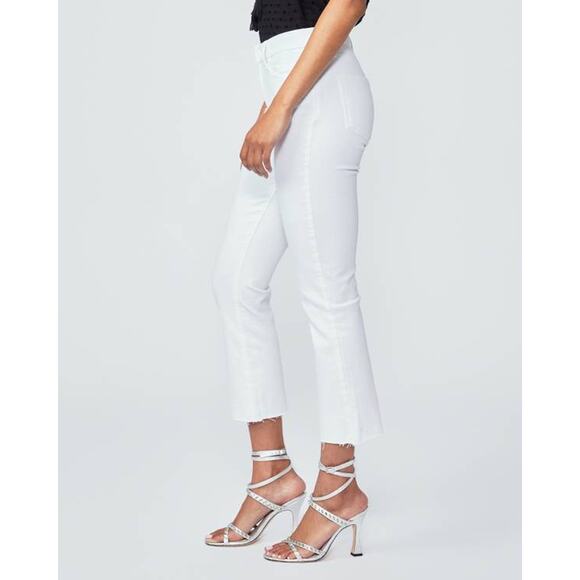 Paige Cindy Crop High Rise Straight Leg Jeans White 25 NWT Minimalist CleanGirl - Picture 3 of 4